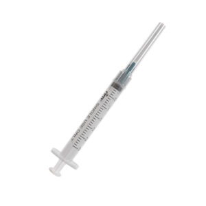 Jeringa desechable de 3ml con aguja 23G x 1, marca RIM.