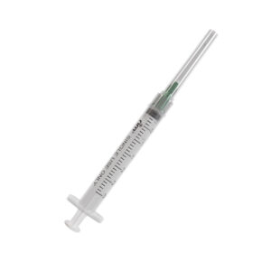 Jeringa desechable de 3ml con aguja 21G x 1, marca RIM.